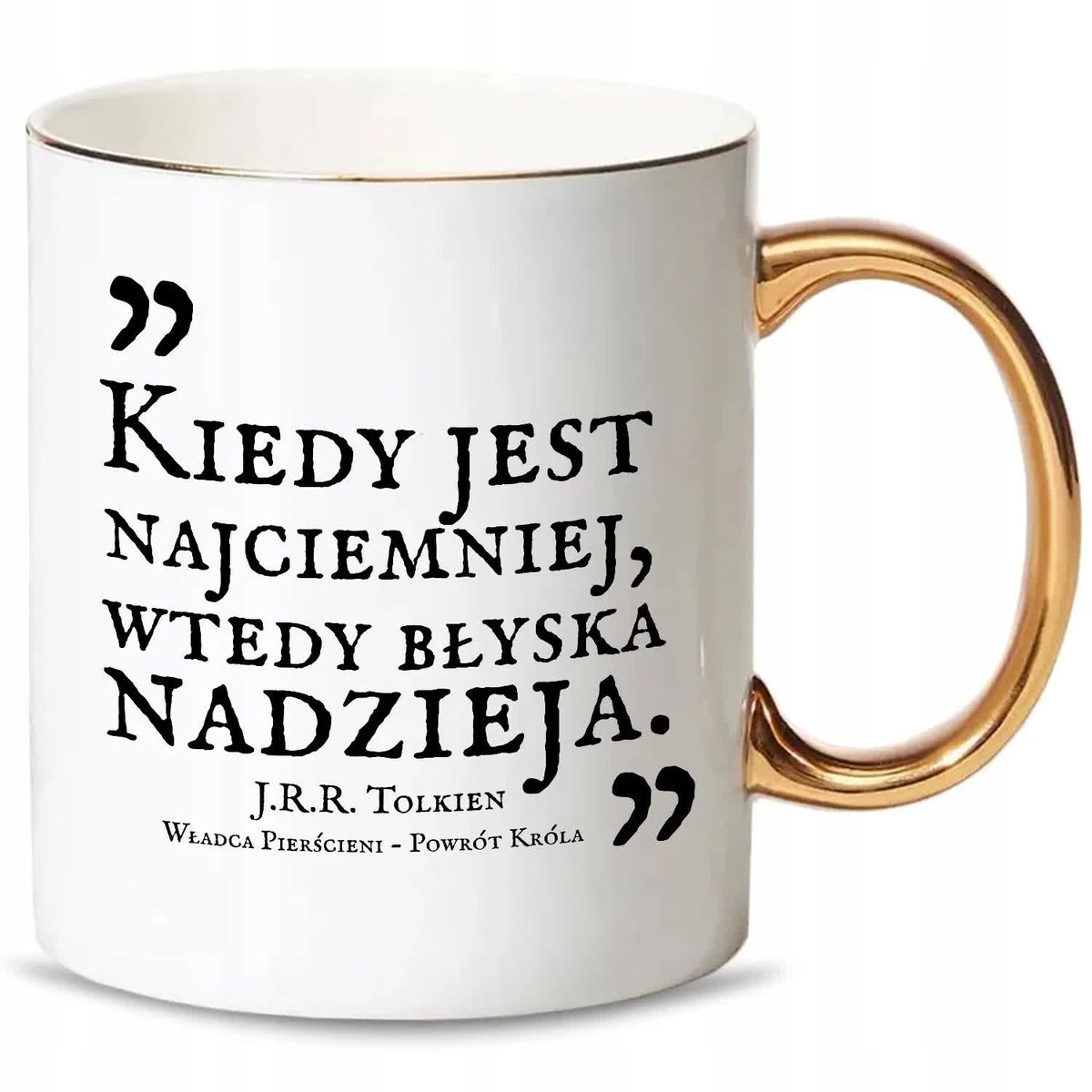 KUBEK Złoty Uchwyt WŁADCY PIERŚCIENI Cytaty Wzory