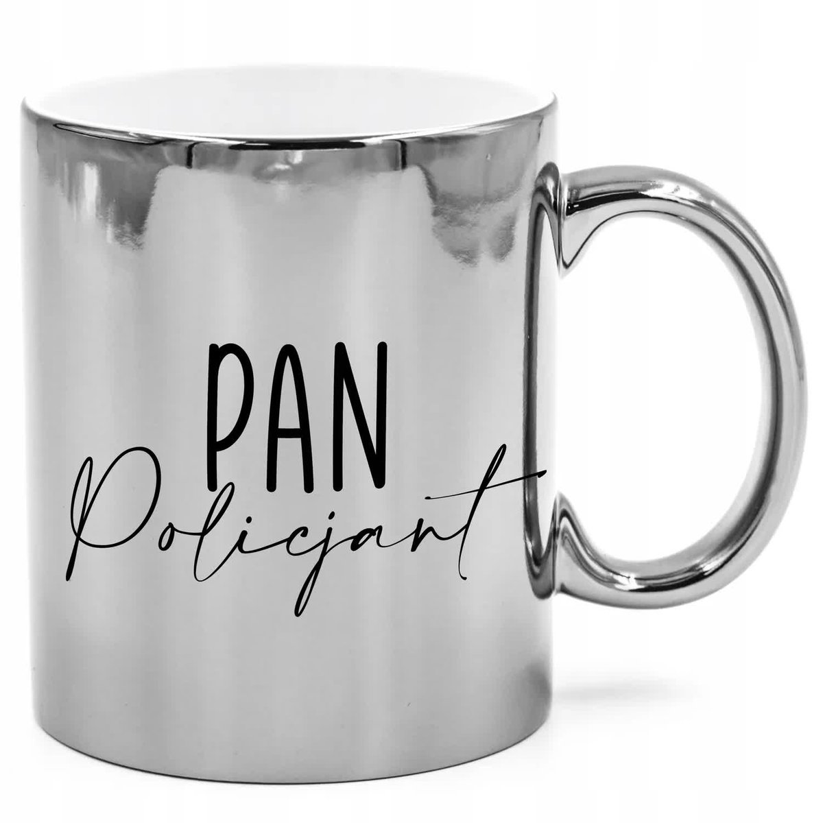 KUBEK SREBRNY PREZENT PAN POLICJANT Dużo Wzorów