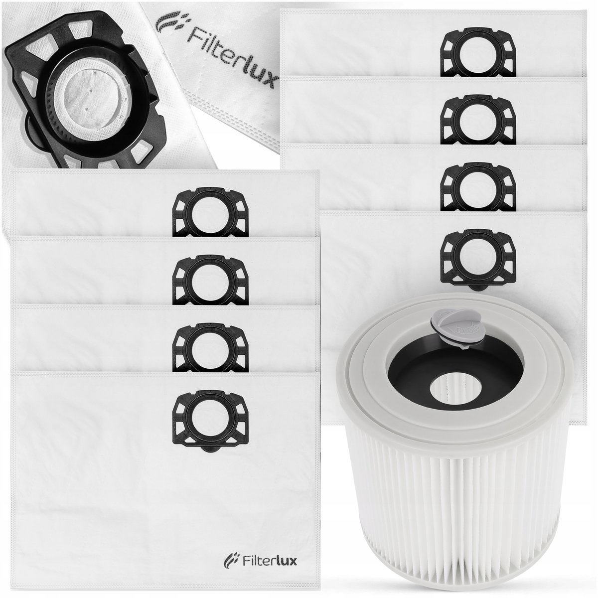 8x DUŻE MOCNE WORKI FILTR KARCHER WD3 WD2 SE4001 V12 V15 V17 ODKURZACZA KFI