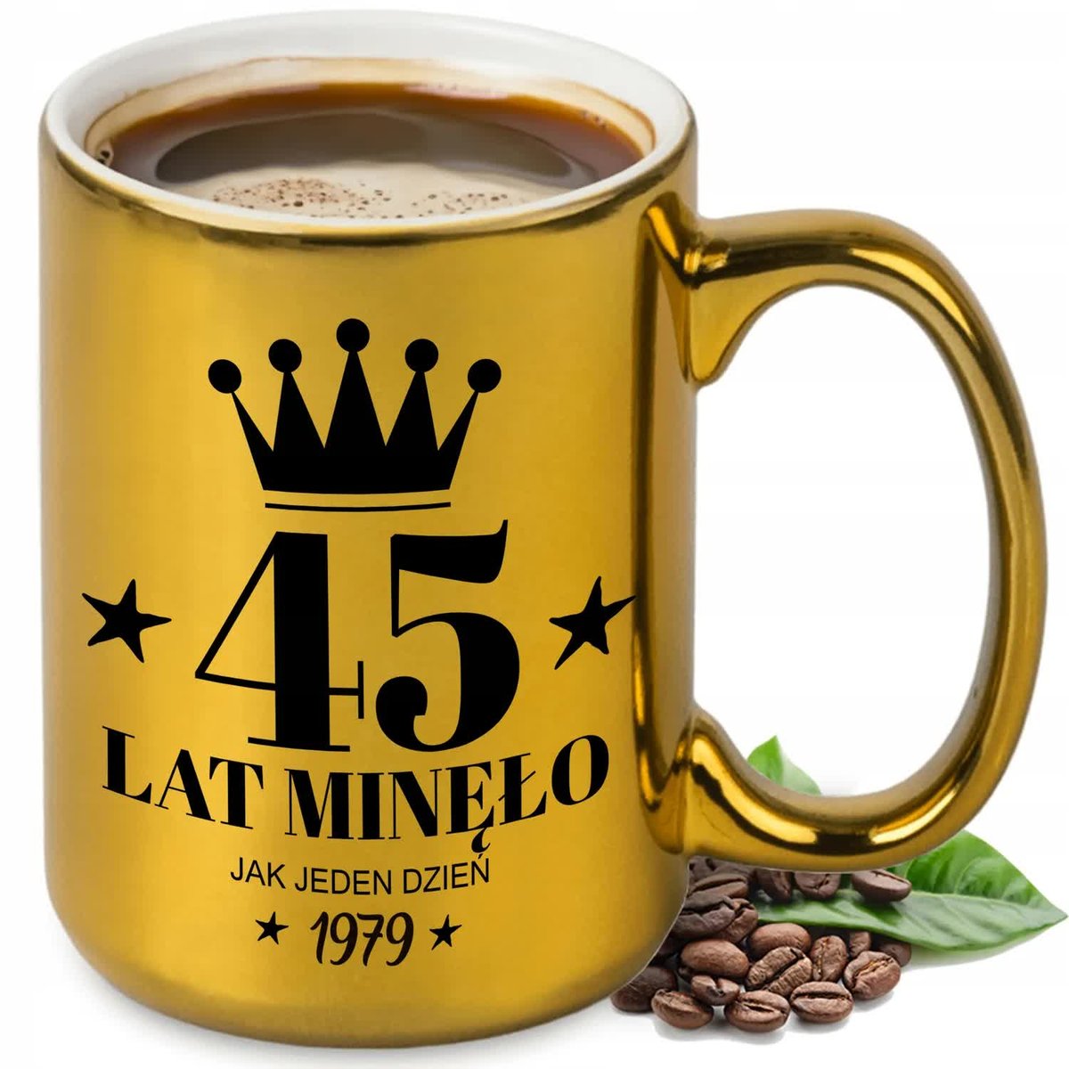 KUBEK XXL ZŁOTY IDEALNY PREZENT NA 45 URODZINY ROCZKNIK 1979 WIELE WZORÓW