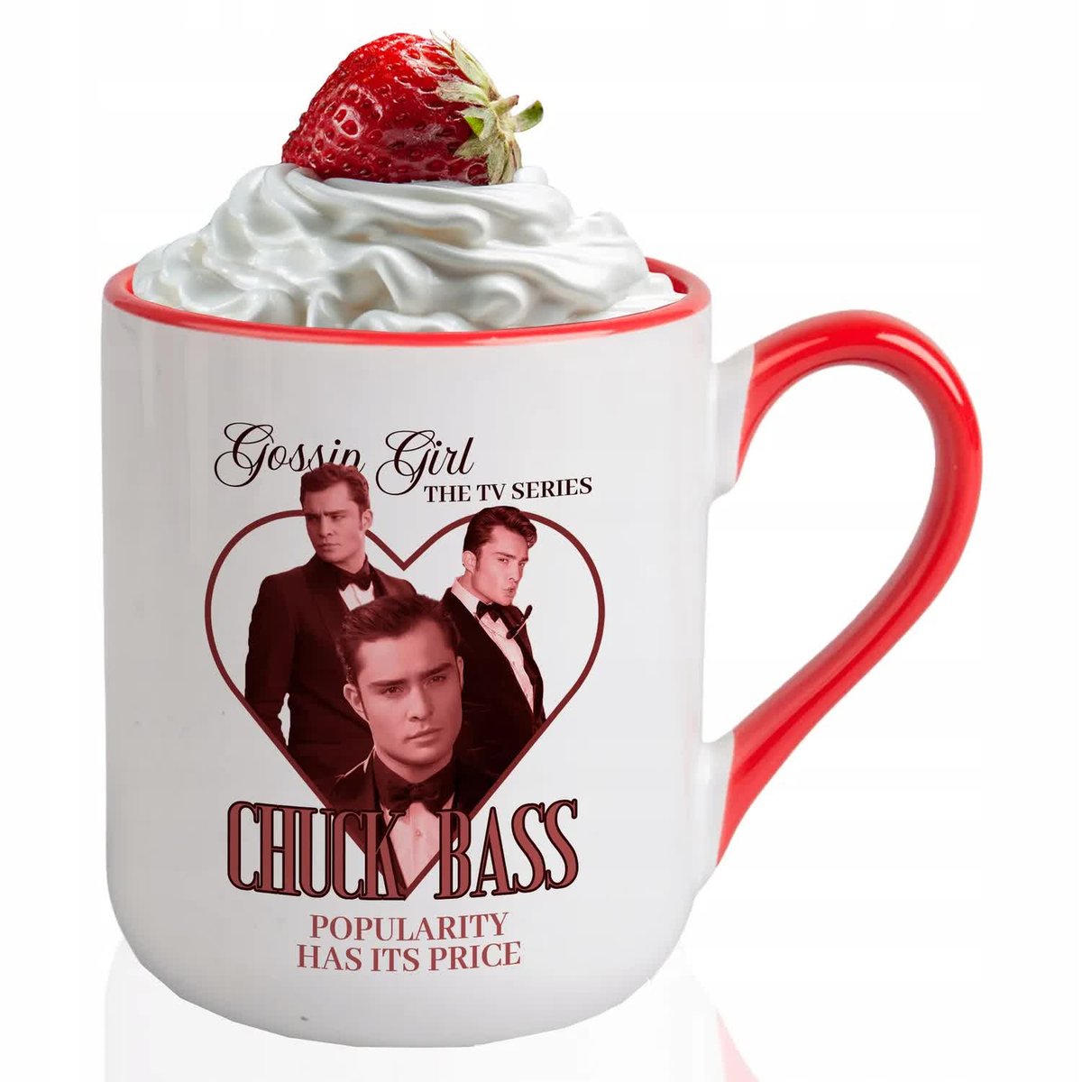 KUBEK COMBO CZERWONY Na Prezent Dla Fana Plotkary CHUCK BASS Gossip Girl Wz