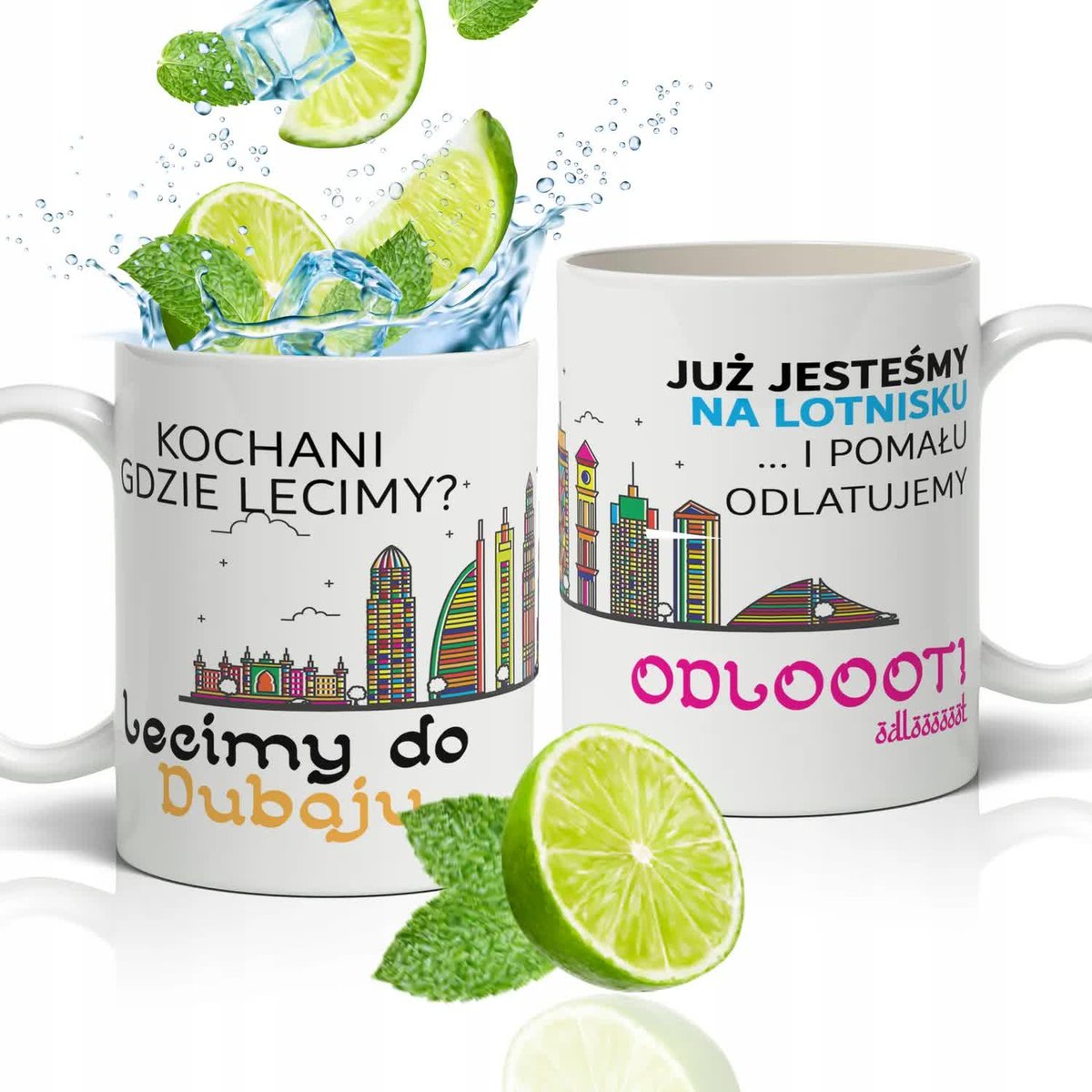 KUBEK BIAŁY IDEALNY PREZENT VIRAL GDZIE LECIMY ? DO DUBAJU LECIMY