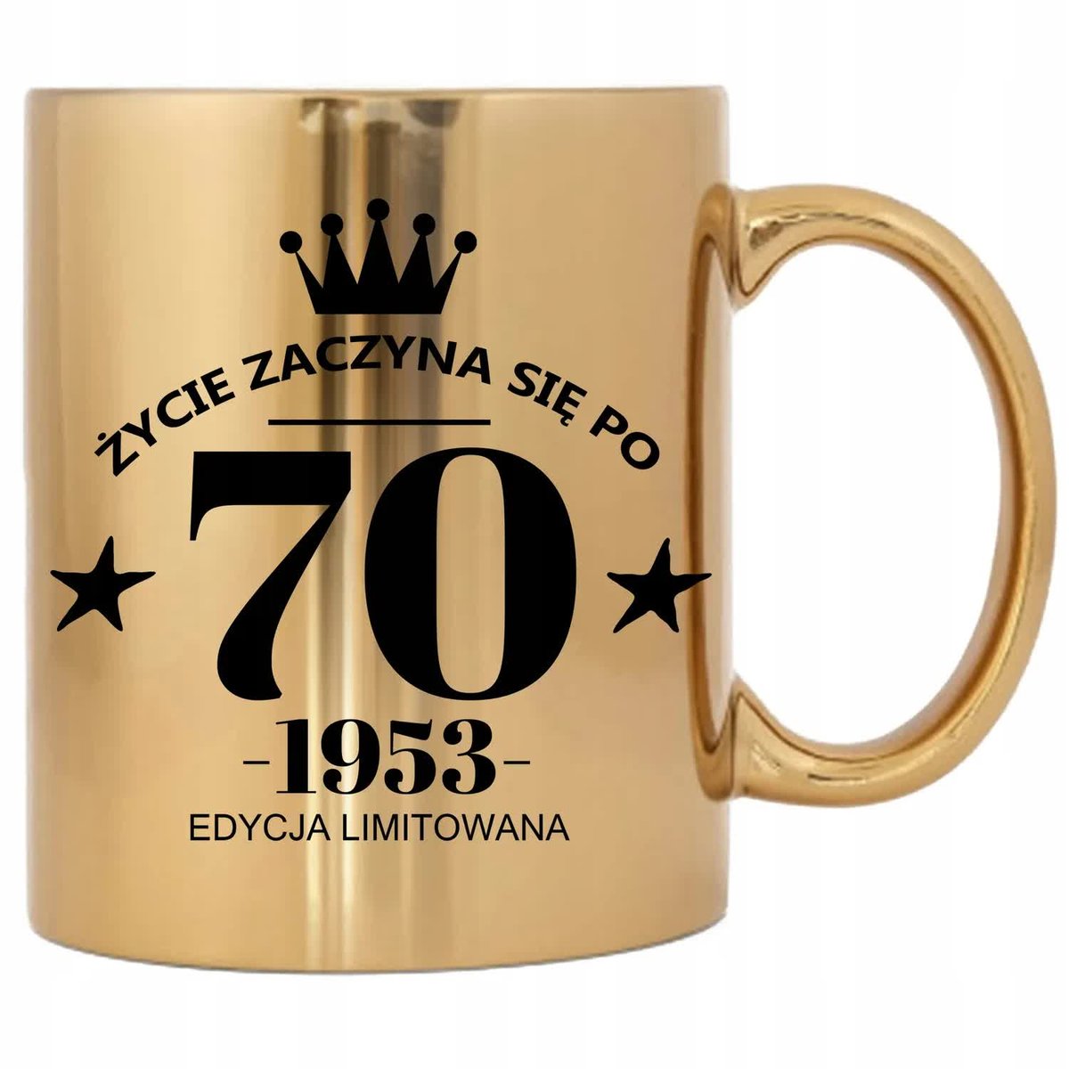 KUBEK ZŁOTY ORGINALNY PREZENT NA 70 URODZINY WZORY