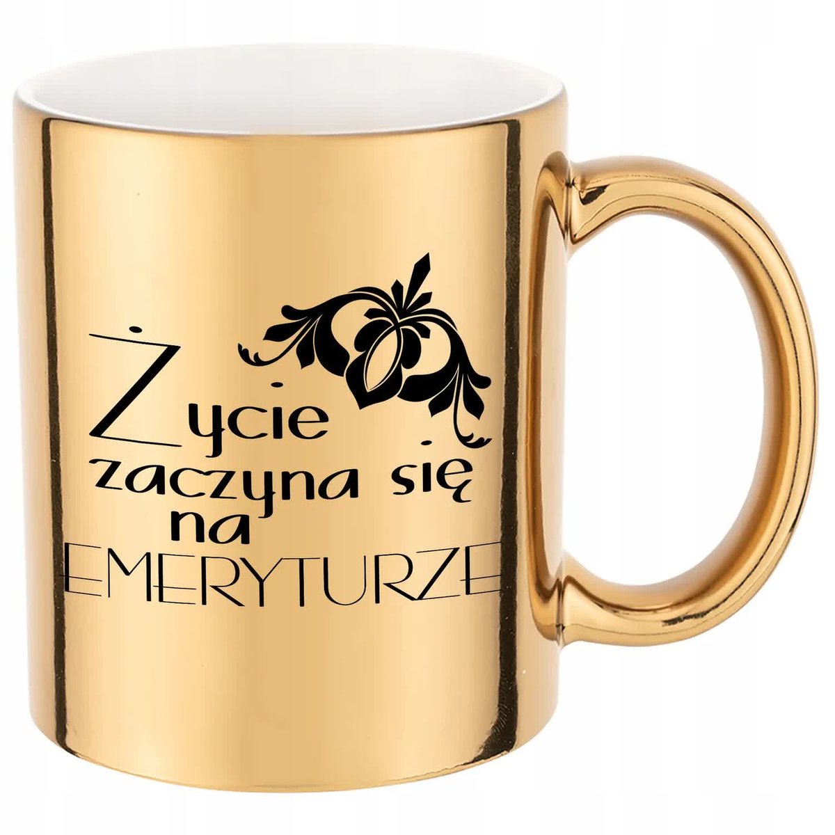KUBEK ZŁOTY PREZENT dla EMERYTKI EMERYTA Wzory