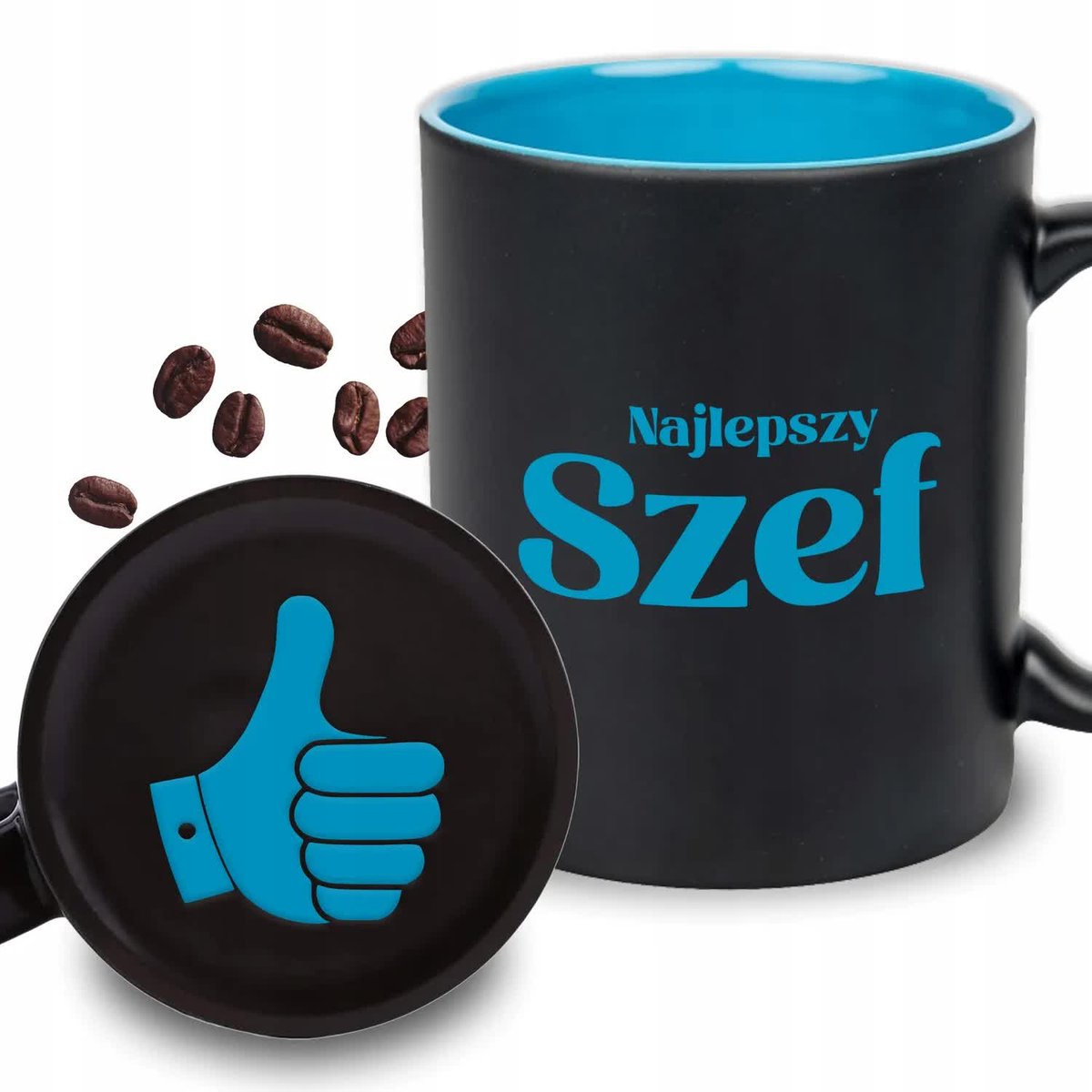KUBEK GRAWER Niebieski Upominek Prezent Urodziny Dla Szefa NAJLEPSZY SZEF