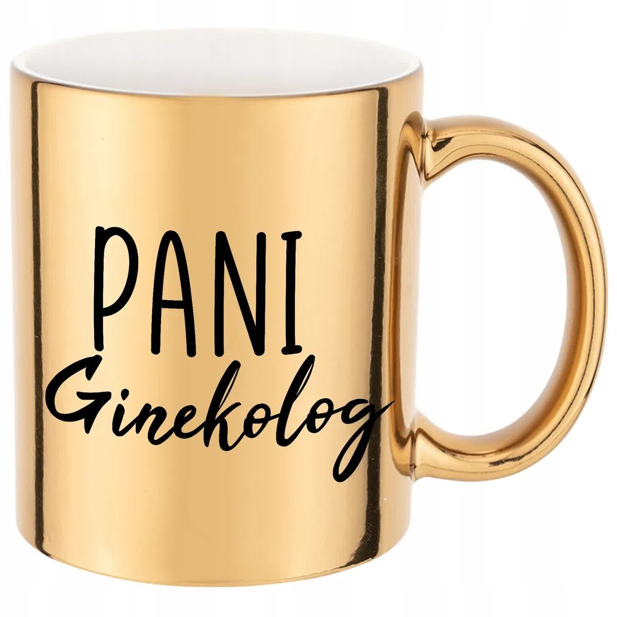 KUBEK ZŁOTY PREZENT dla PANI GINEKOLOG Dużo Wzorów