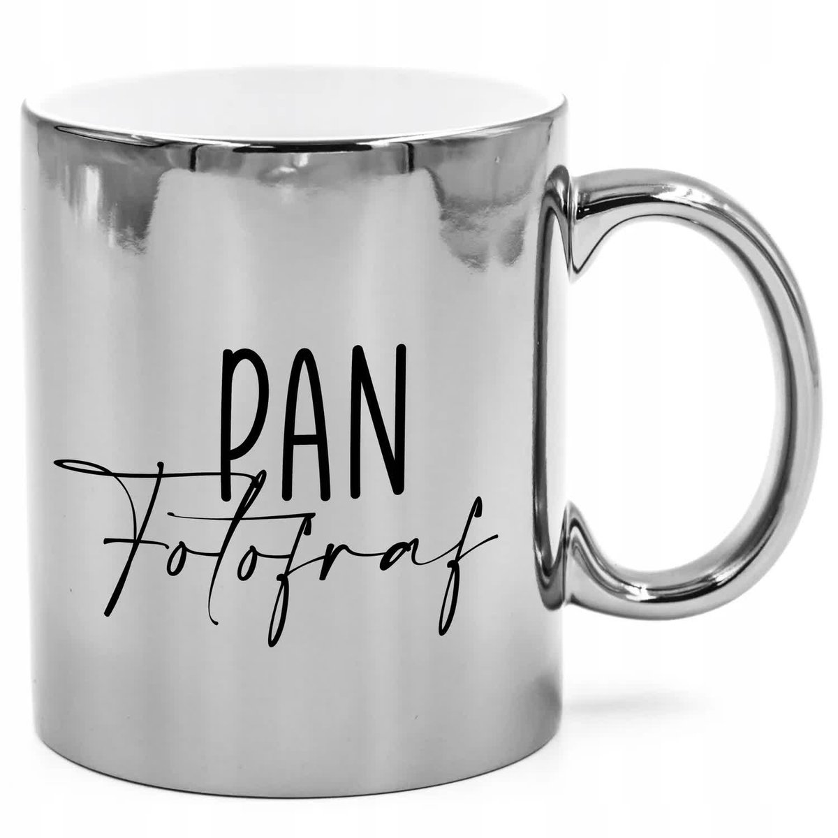 KUBEK SREBRNY PREZENT PAN FOTOGRAF Dużo Wzorów