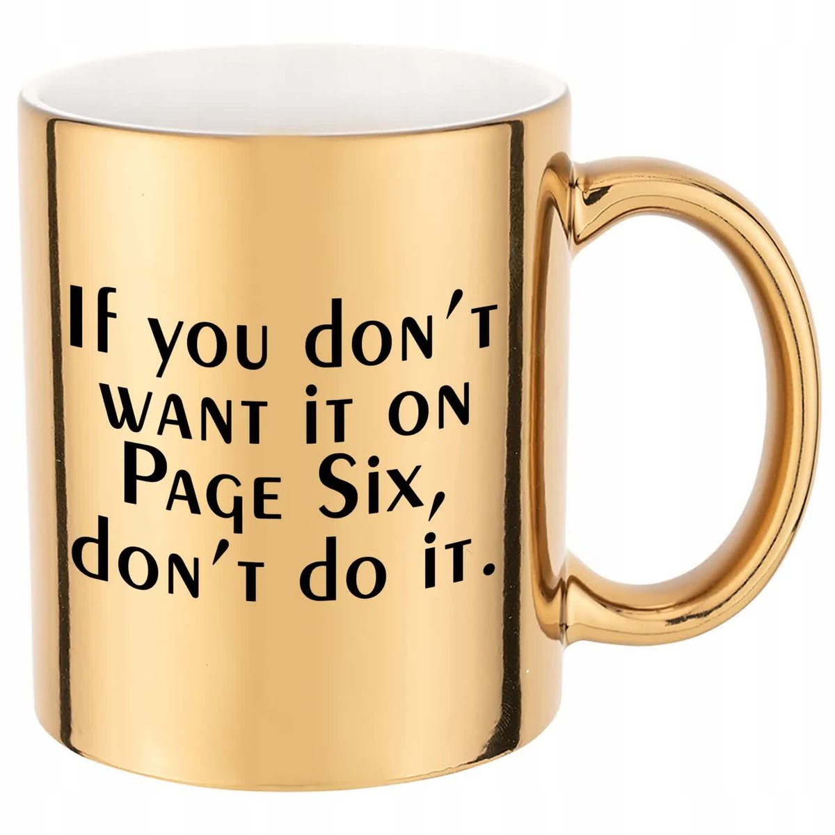 Kubek Błyszczący z Nadrukiem DON'T DO IT Stylowe Wzory Złoty