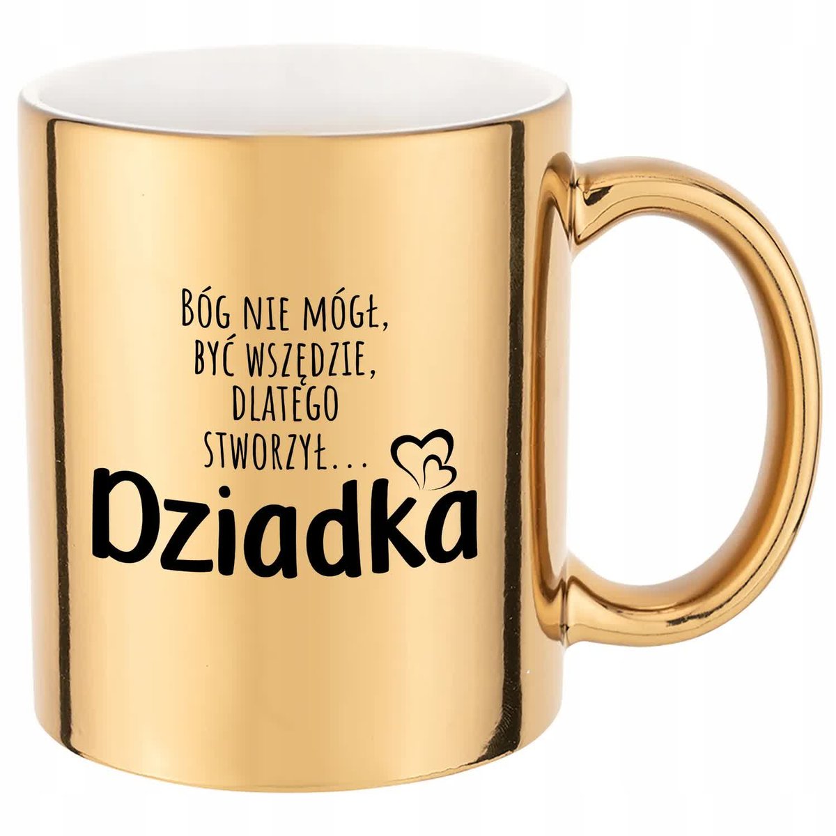 Kubek Złoty Błyszczący BÓG STWORZYŁ DZIADKA Prezent Dla Dziadków i Babć Wz