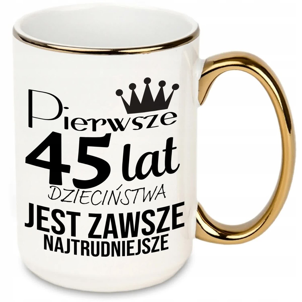KUBEK XXL BIAŁY 450ML IDEALNY PREZENT URODZINOWY NA 45 URODZINY TOP WZORY