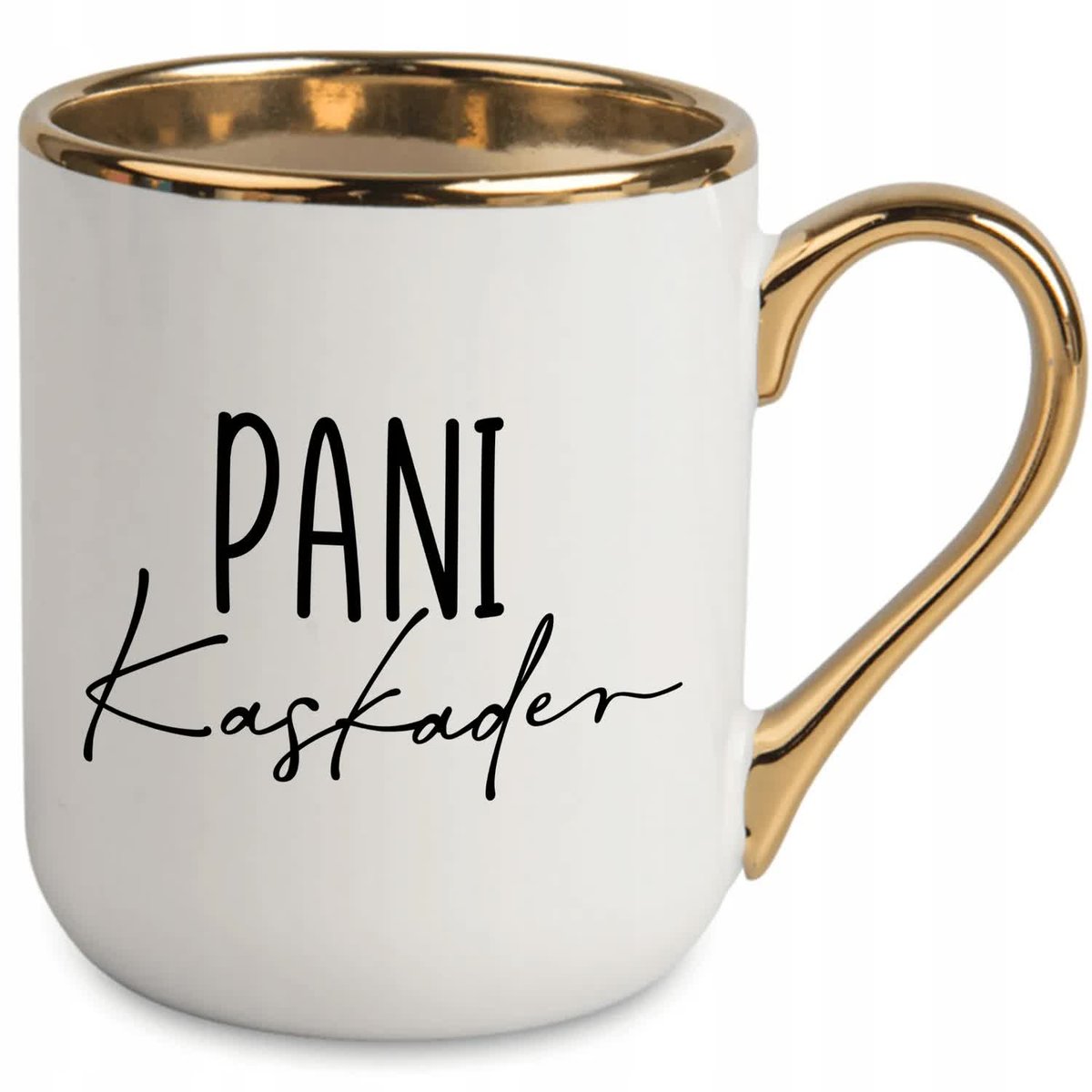 KUBEK ELEGANT BIAŁY IDEALNY PREZENT DLA PANI KASKADER SUPER JAKOŚĆ WZORY