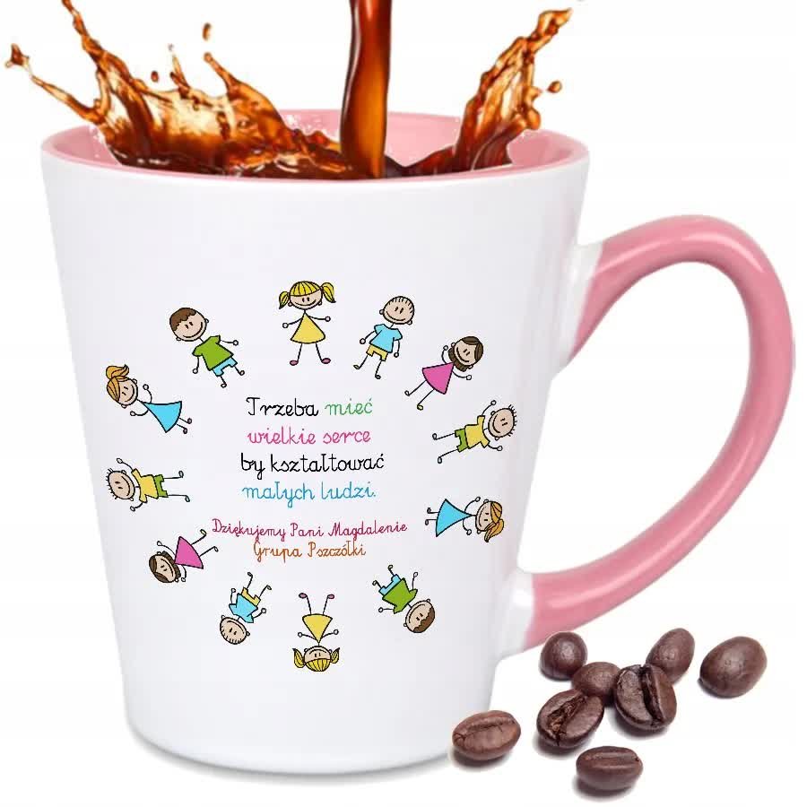Kubek Latte MAŁY RÓŻOWY PREZENT DLA PRRZEDSZKOLANKI ZAKOŃCZENIE ROKU WZORY