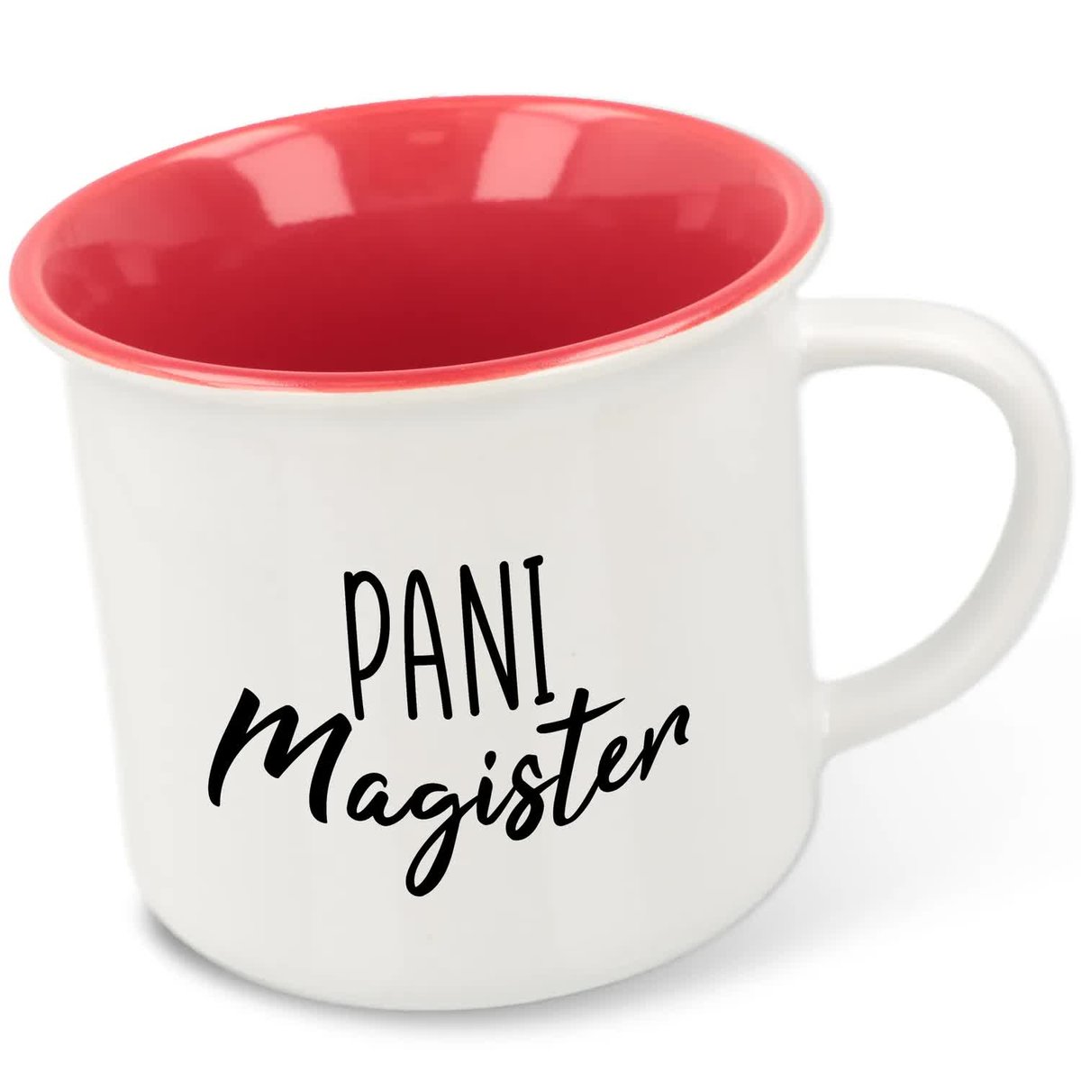 KUBEK RETRO Porcelanowy PANI MAGISTER Prezent Wzor