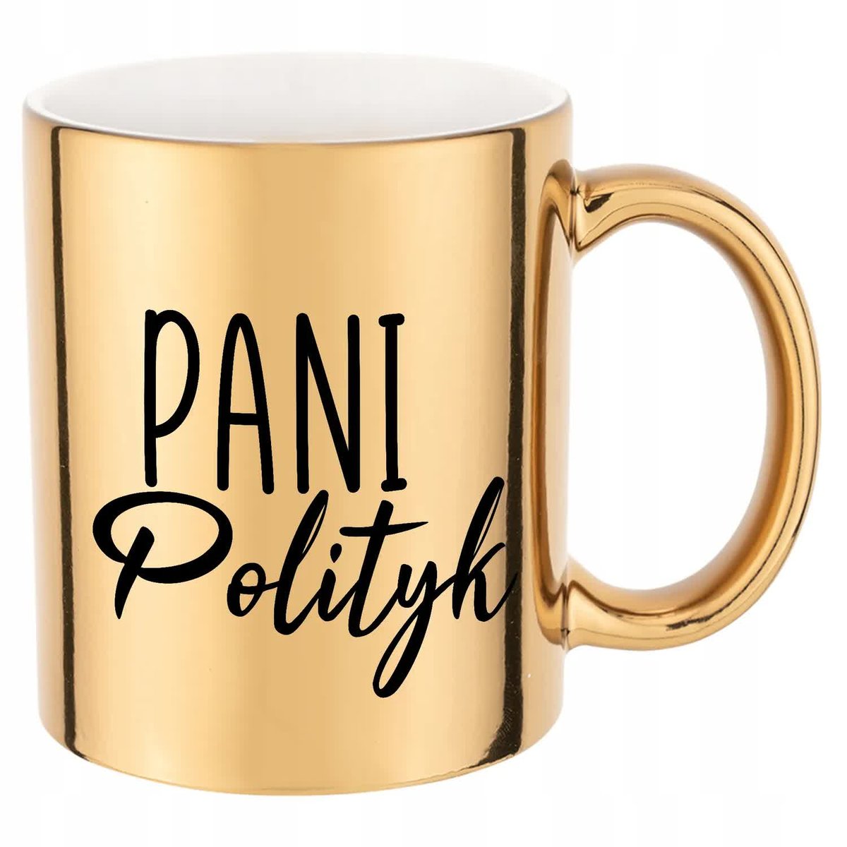 KUBEK ZŁOTY PREZENT dla PANI POLITYK Dużo Wzorów