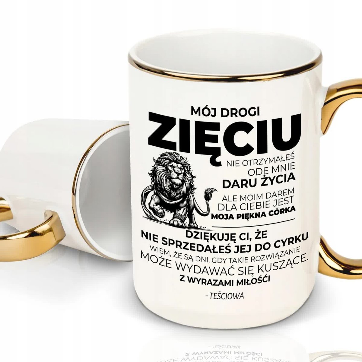 KUBEK 450ML CERMICZNY ZABAWNY PREZENT OD TEŚCIOWEJ DLA ZIĘCIA DO PRACY