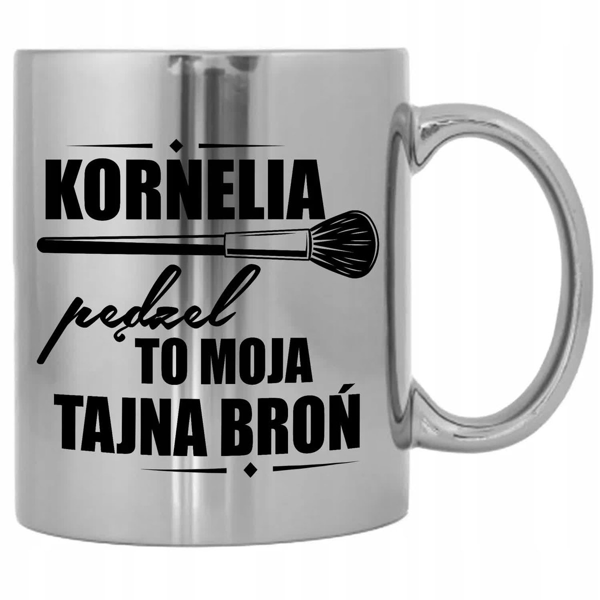 KUBEK SREBRNY PREZENT DLA WIZAŻYSTKI TWOJE IMIĘ WZ