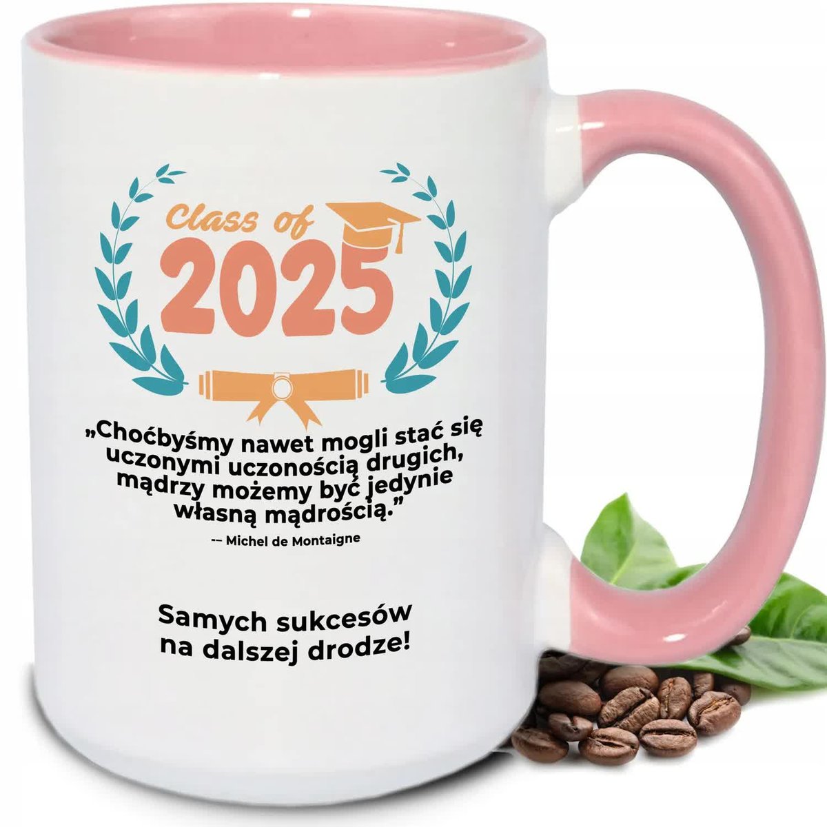 KUBEK XXL BIAŁY PREZENT DLA ABSOLWENTÓW ZAKOŃCZENIE SZKOŁY DLA UCZNIÓW WZ