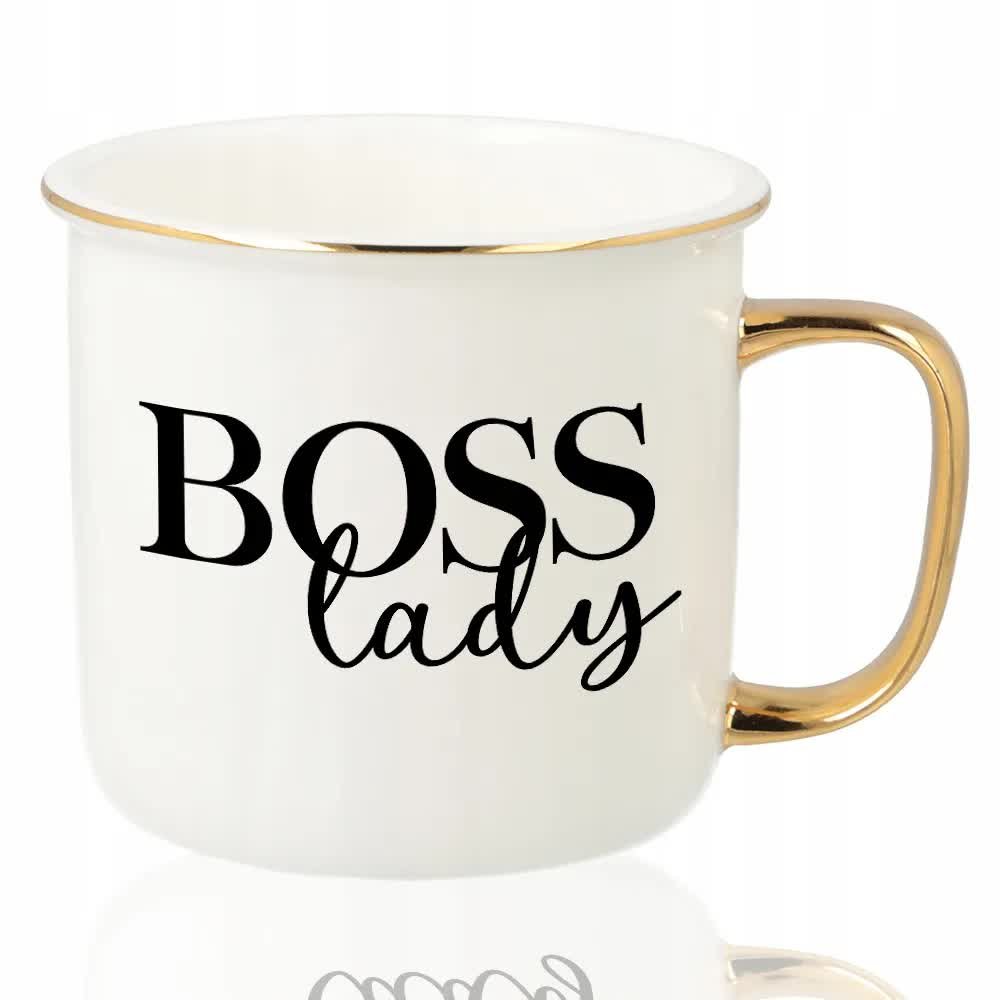 KUBEK RETRO Złoty Prezent Urodziny Dzień Kobiet Dla Kobiety BOSS LADY Wzory