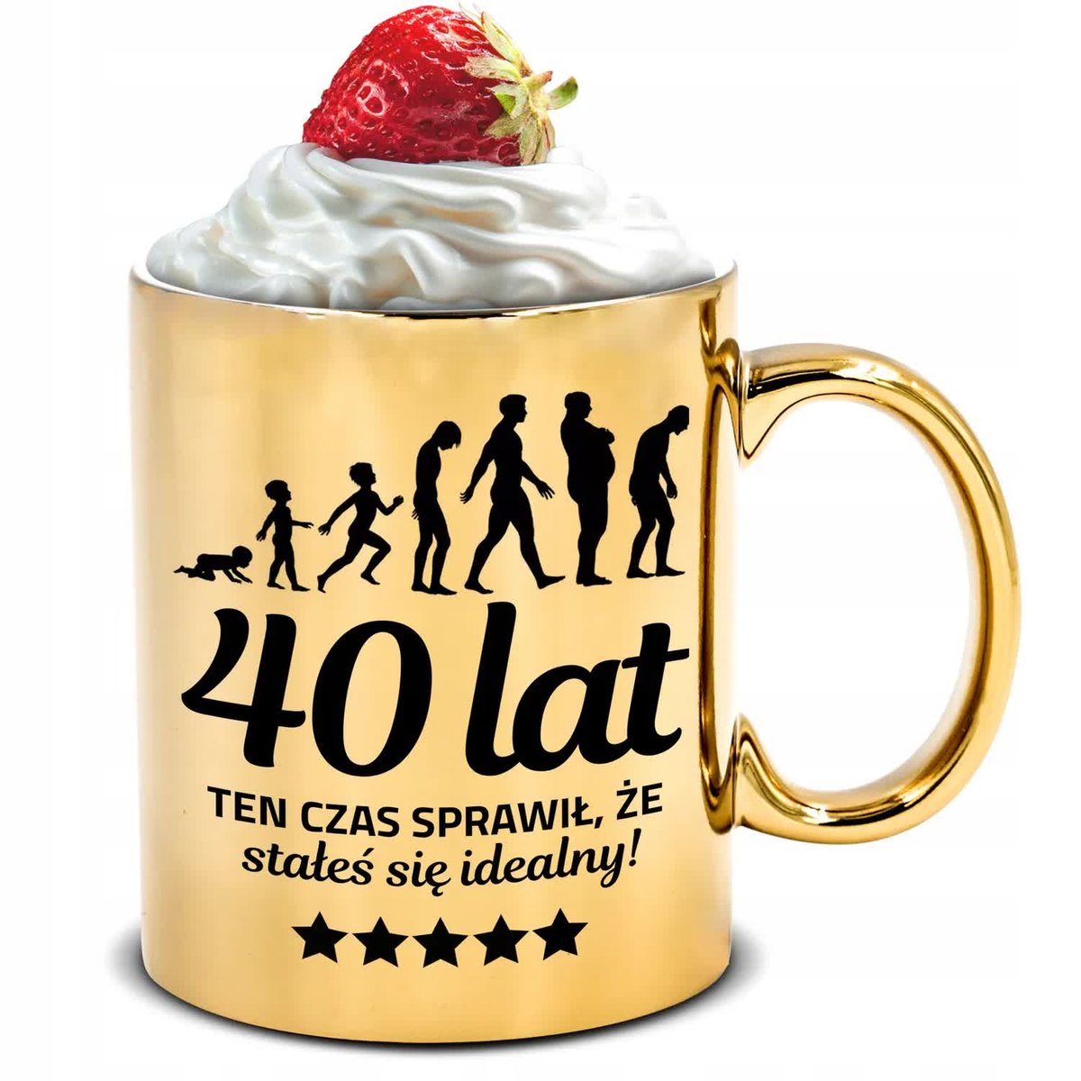 KUBEK ZŁOTY PREZENT NA 40 URODZINY TEN CZAS SPRAWIŁ ŻE JESTEŚ IDEALNY WZ