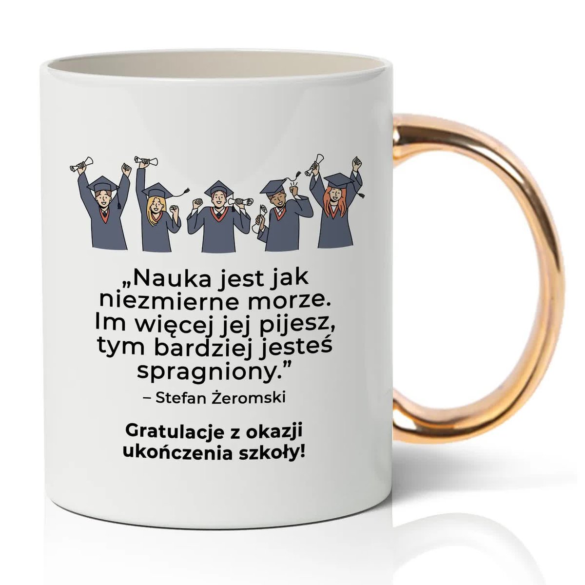 KUBEK BIAŁOZŁOTY Prezent DLA ABSOLWENTÓW Z OKAZJI UKOŃCZENIA SZKOŁY MIX WZ