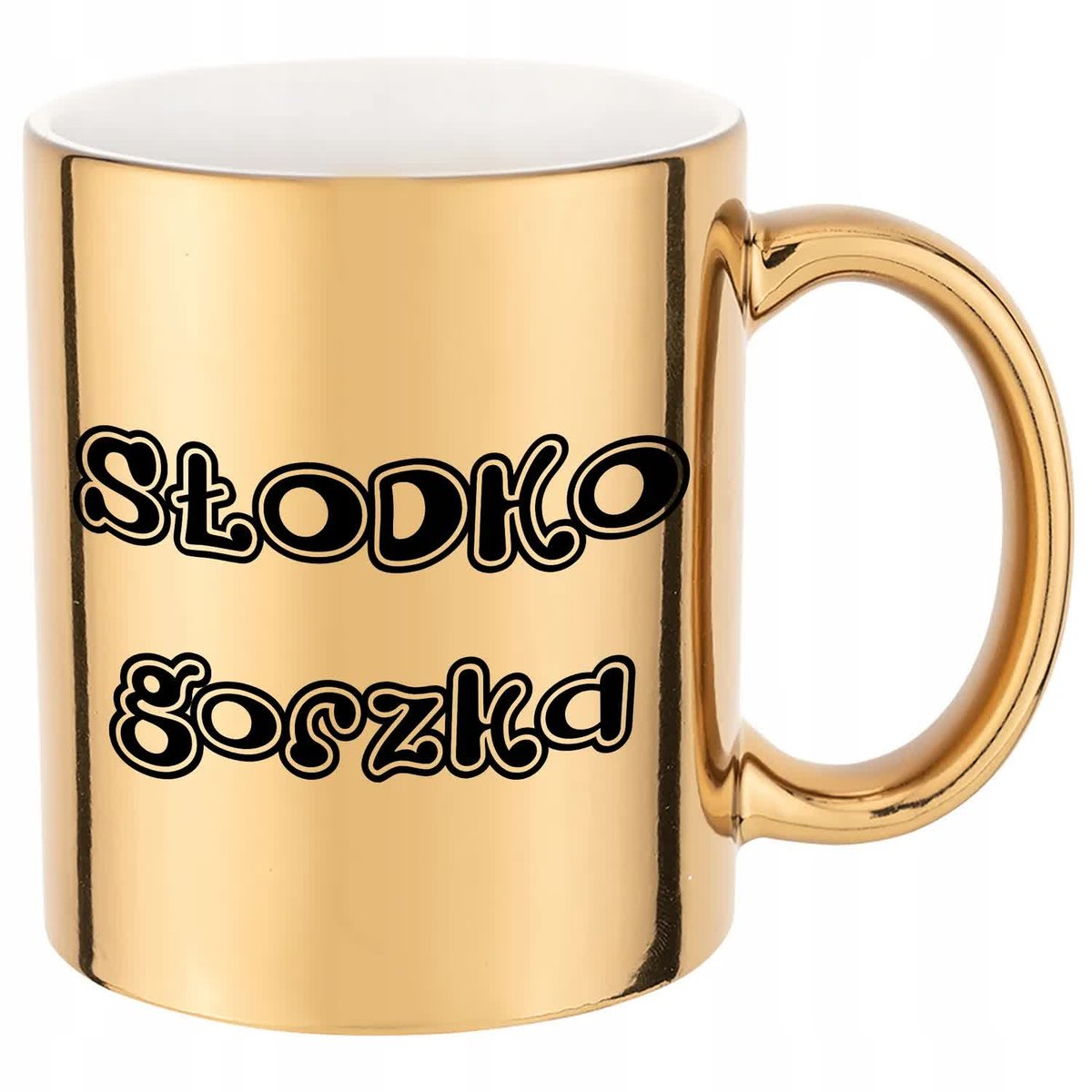 KUBEK NA KAWE ZŁOTY DO PRACY ŚMIESZNE NAPISY WZORY