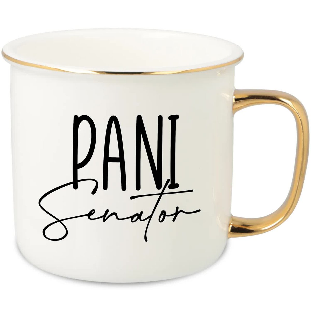 KUBEK UCHO RANT ZŁOTY PORCELANOWY RETRO 280ML PREZENT DLA SENATOR MIX WZORY