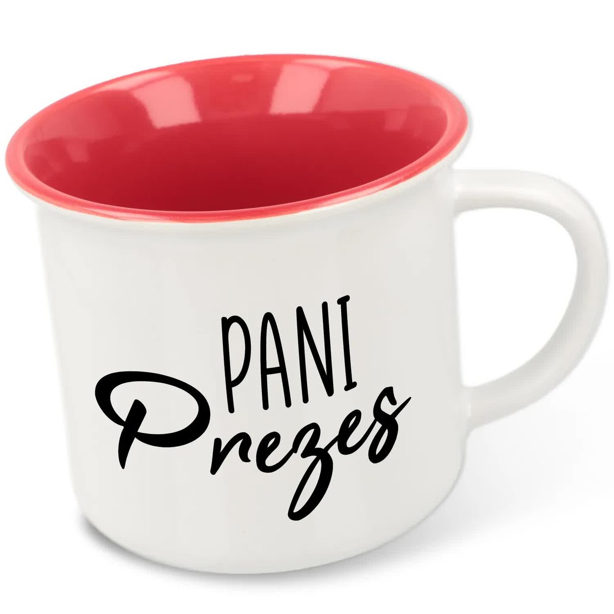 KUBEK RETRO Porcelanowy PANI PREZES Prezent Wzory