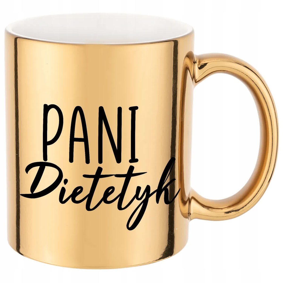 KUBEK ZŁOTY PREZENT dla PANI DIETETYK Dużo Wzorów