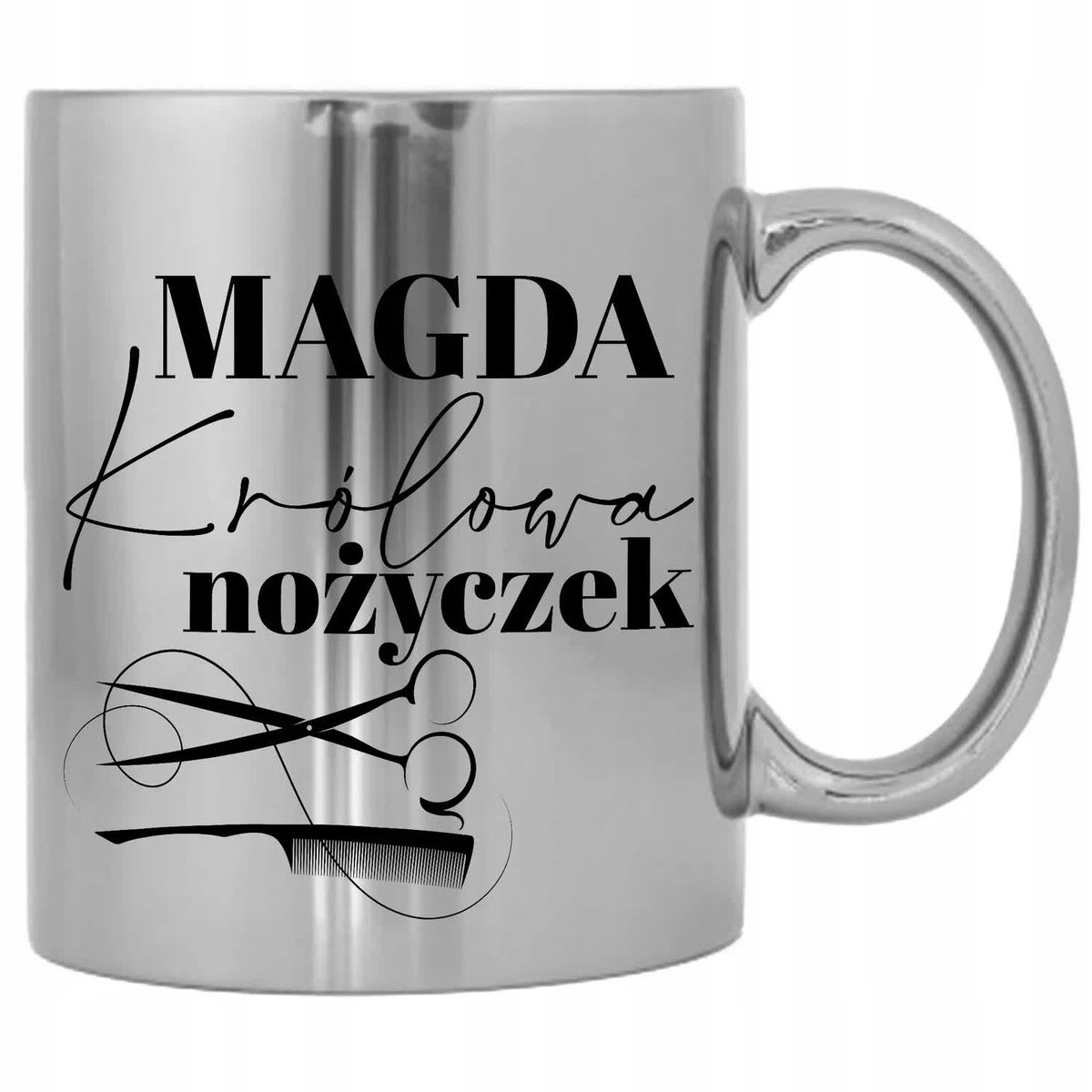 KUBEK SREBRNY PREZENT DLA FRYZJERKI TWOJE IMIĘ WZ