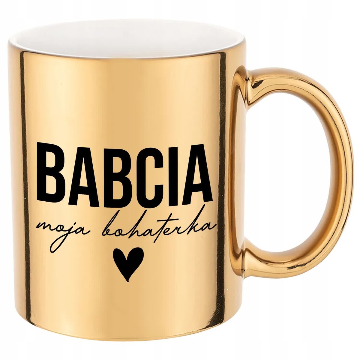 KUBEK ZŁOTY PREZENT Na DZIEŃ BABCI BOHATERKA WZORY