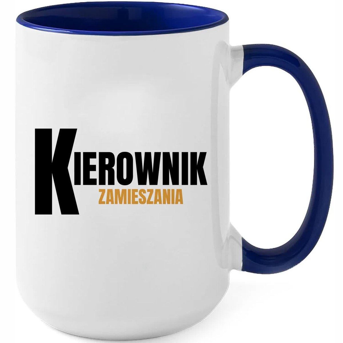 Kubek XXL Granatowy KIEROWNIK ZAMIESZANIA Na Prezent Do Pracy Zabawne Wzory