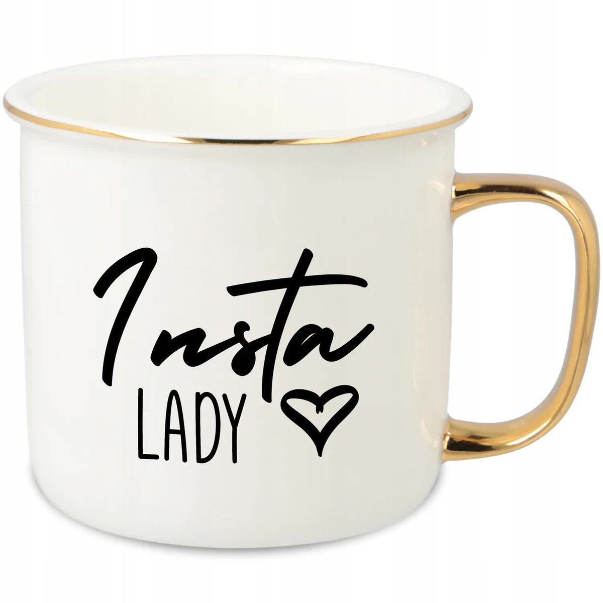 KUBEK UCHO RANT ZŁOTY PORCELANOWY RETRO 280ML PREZENT DLA INSTA LADY WZORY