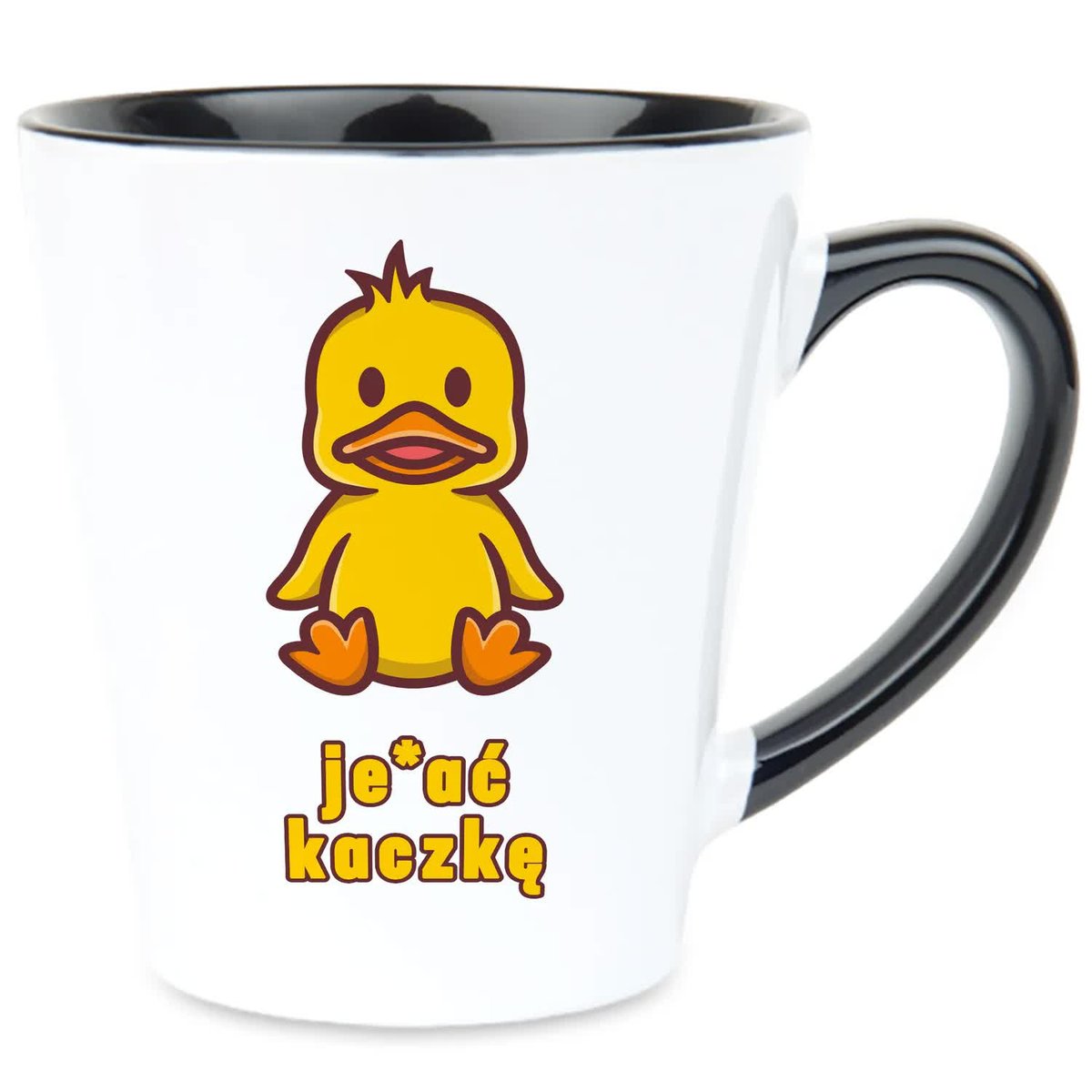 Kubek Latte Czarno Biały JEB*AĆ KACZKE 350ml Na Prezent Zabawne Wzory
