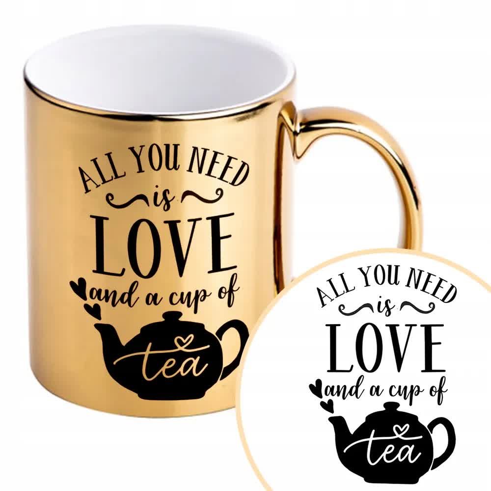 Kubek Błyszczący Złoty DLA MIŁOŚNIKA HERBATY Wz