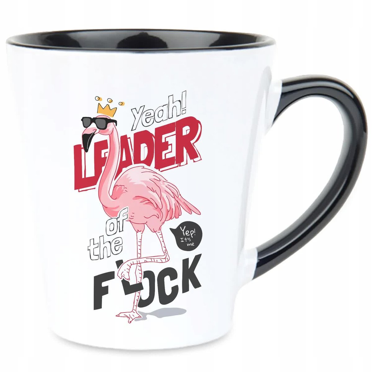 Kubek Latte Czarno Biały LEADER OF THE FLOCK 350ml Na Prezent Wzory