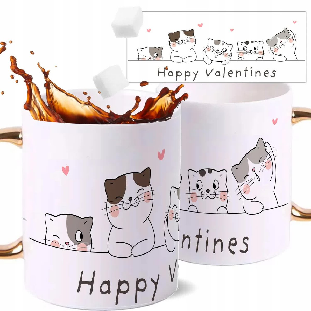 Kubek Złoty Na Prezent Walentynki VALENTINE'S Wz