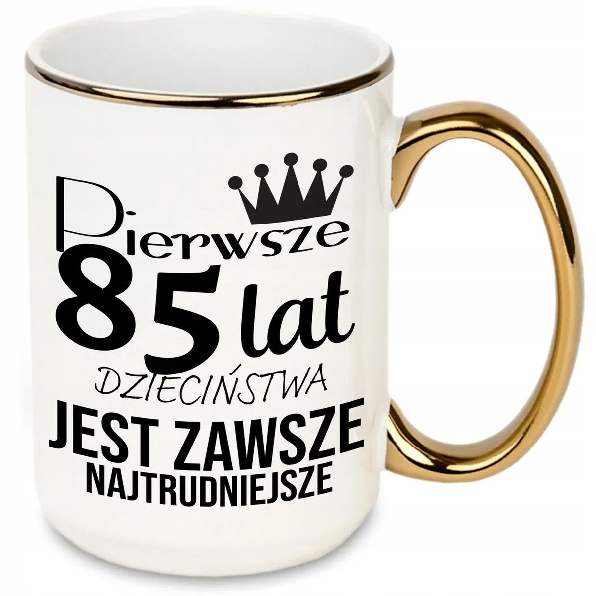 KUBEK XXL BIAŁY 450ML IDEALNY PREZENT URODZINOWY NA 85 URODZINY TOP WZORY