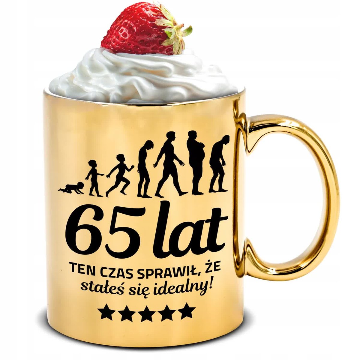 KUBEK ZŁOTY PREZENT NA 65 URODZINY TEN CZAS SPRAWIŁ ŻE JESTEŚ IDEALNY WZ