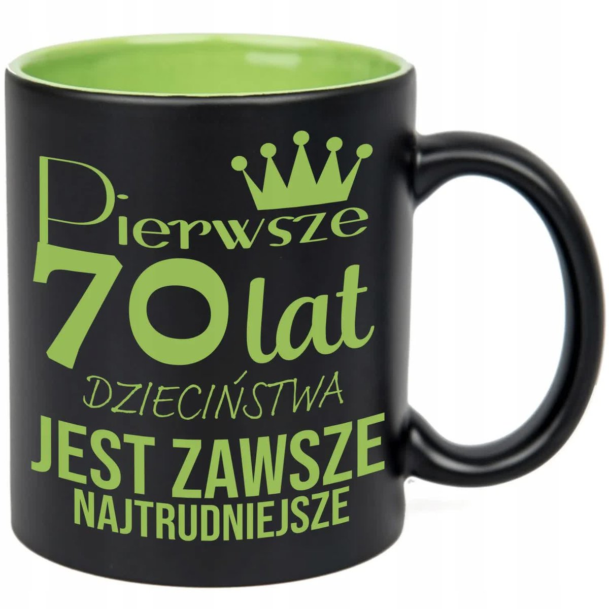 KUBEK GRAWER ZIEL PREZNET URODZINY PIERWSZE 70 LAT JEST NAJTRUDNIEJSZE WZ