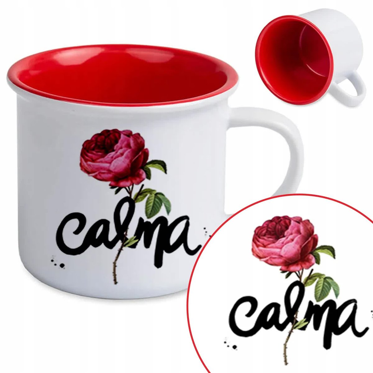 Kubek RETRO Czerwony Na Prezent Dla FLORYSTKI Wz
