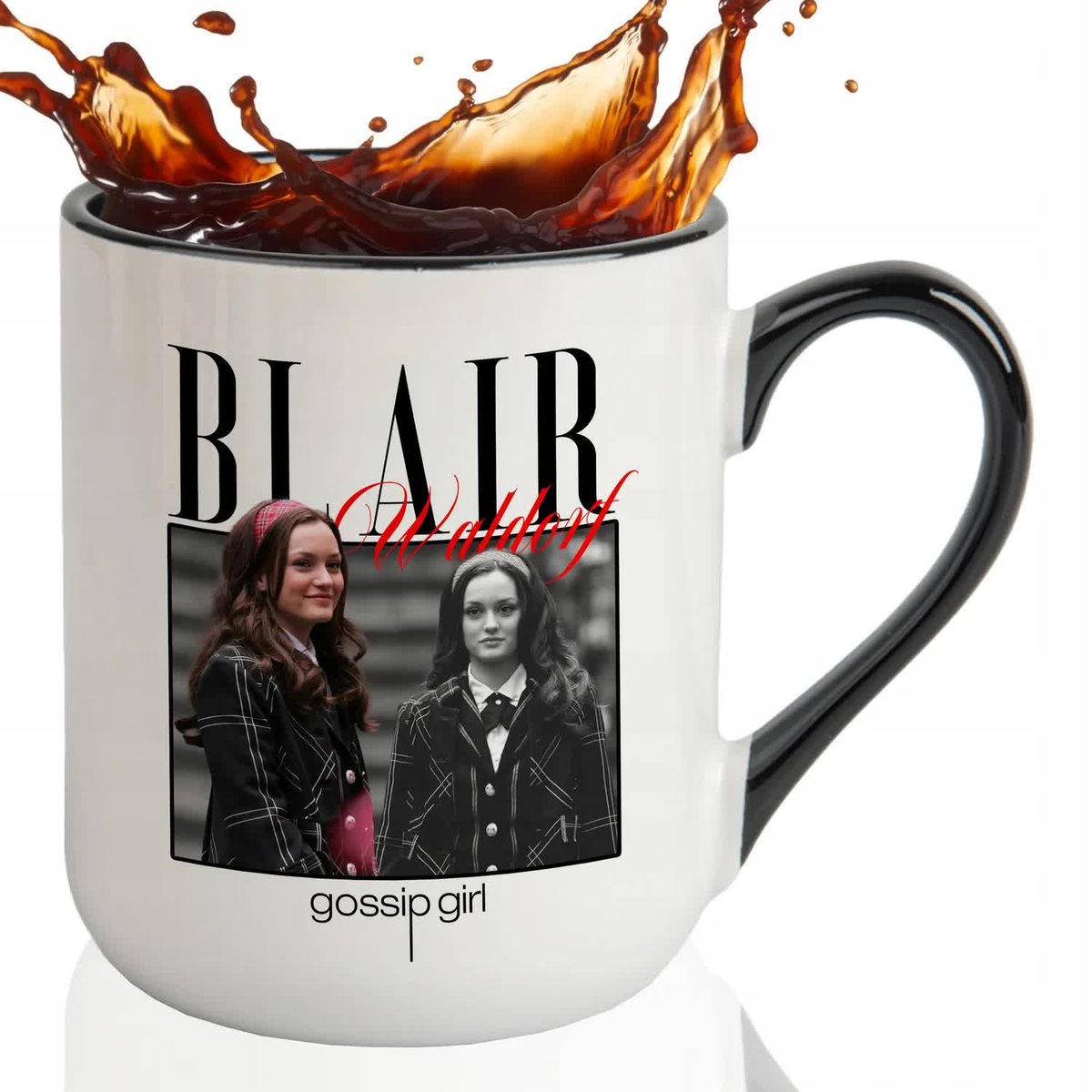 KUBEK CZARNY COMBO Prezent Dla Fana GOSSIP GIRL BLAIR WALDORF Plotkara Wz