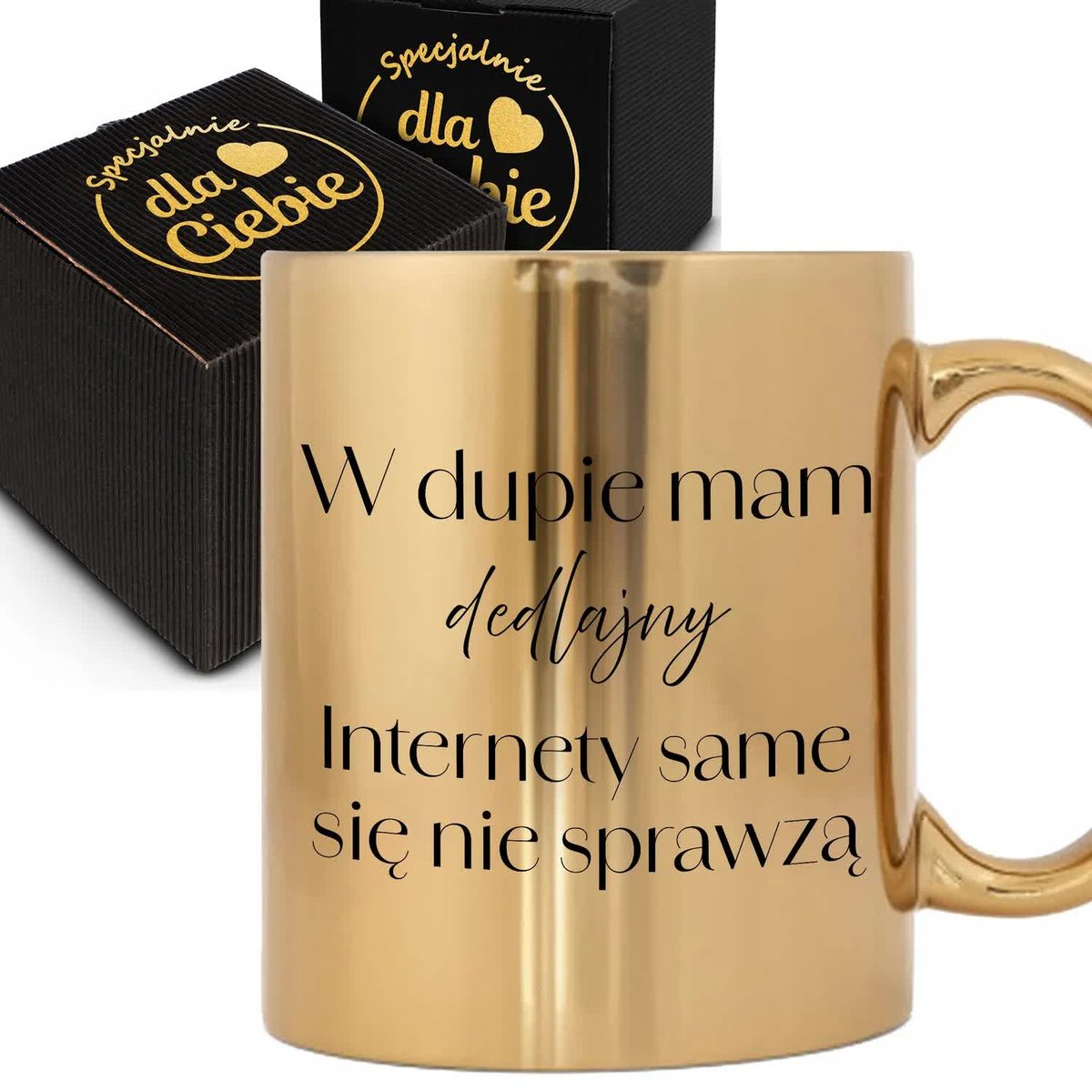 KUBEK ZŁOTE PREZENT DLA KOLEŻANKI KOLEGI DO PRACY W MAM DEDLAJNY WZ