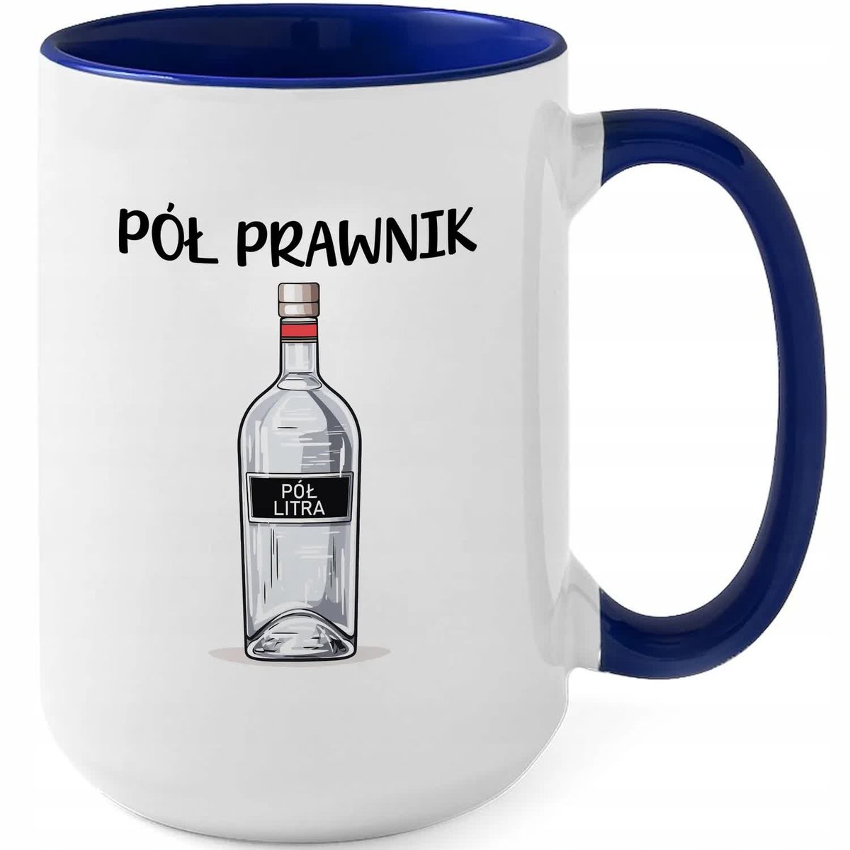 Kubek Z Nadrukiem REZENT DLA PRAWNIKA ZABAWNY Biało Granatowy