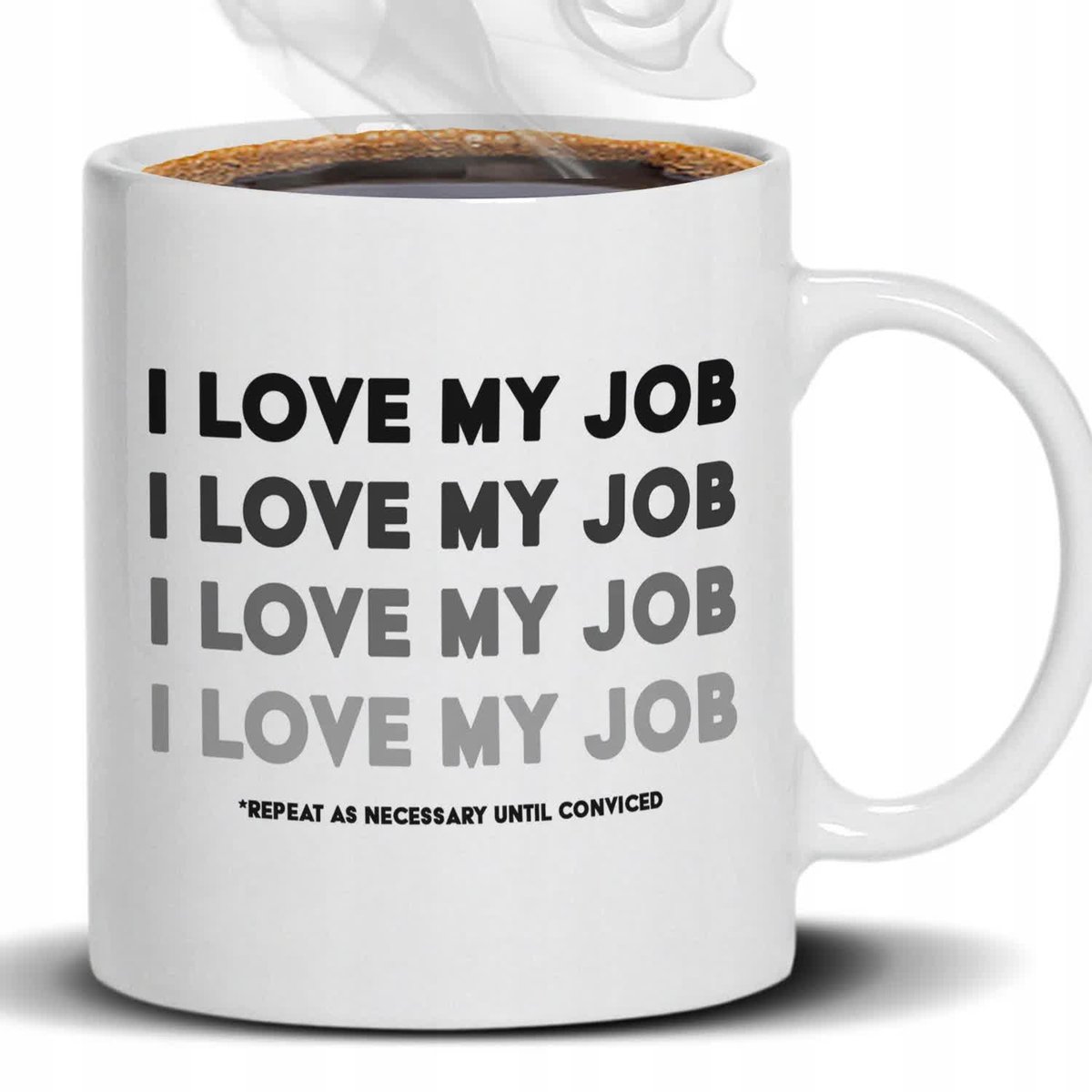 Kubek z Nadrukiem LOVE MY JOB Stylowe Wzory Biały