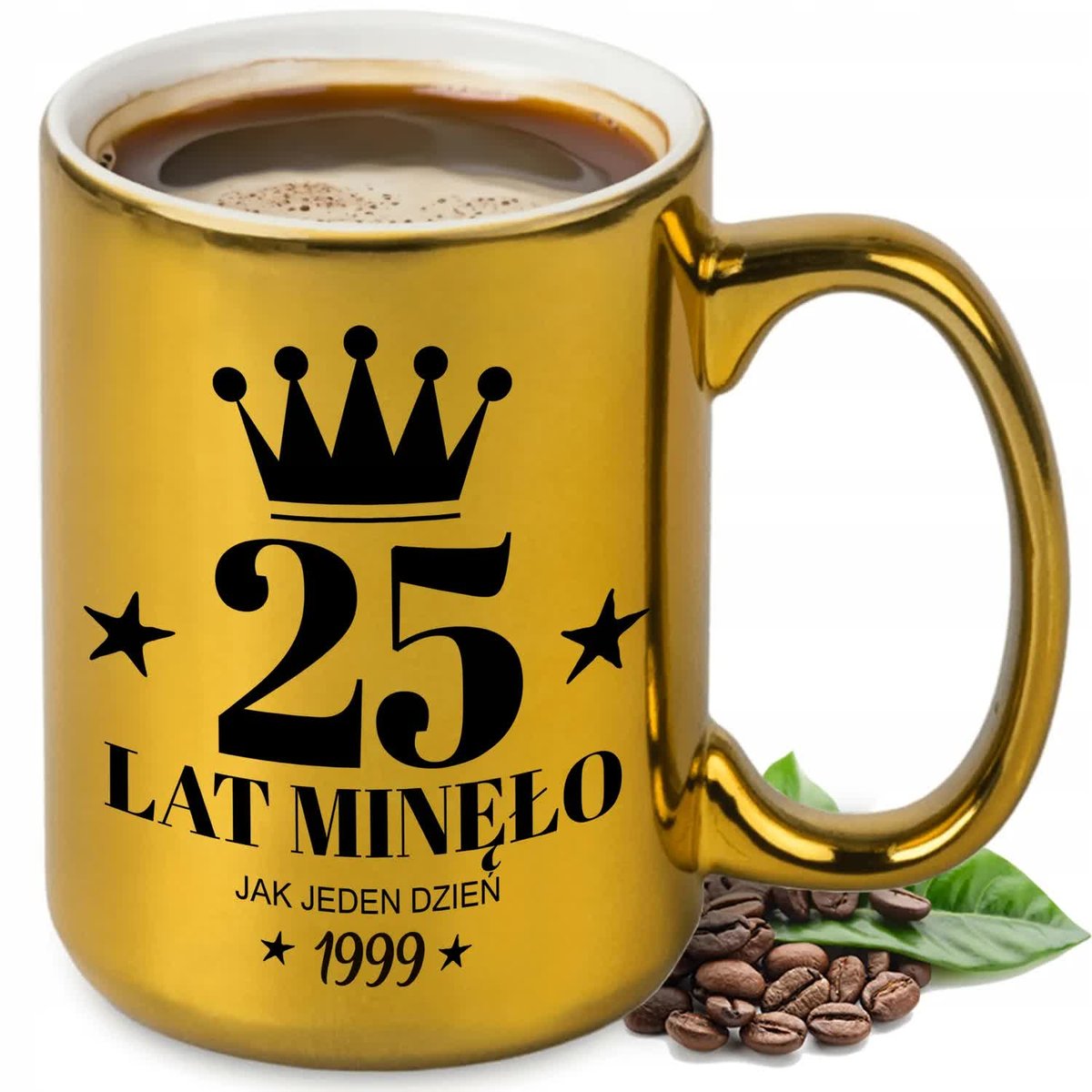 KUBEK XXL ZŁOTY IDEALNY PREZENT NA 25 URODZINY ROCZKNIK 1999 WIELE WZORÓW