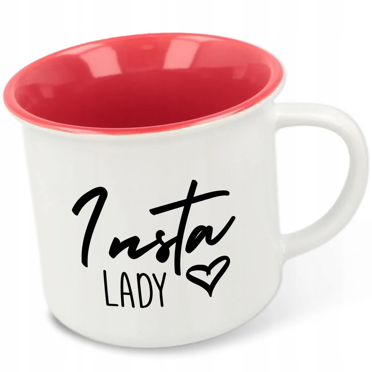 KUBEK RETRO Porcelanowy INSTA LADY Prezent Wzory