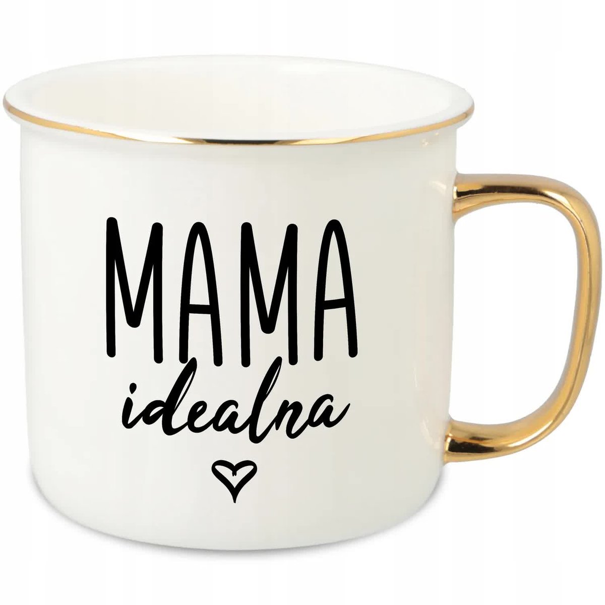 KUBEK UCHO RANT ZŁOTY PORCELANOWY RETRO 280ML PREZENT DLA MAMA IDEALNA WZ