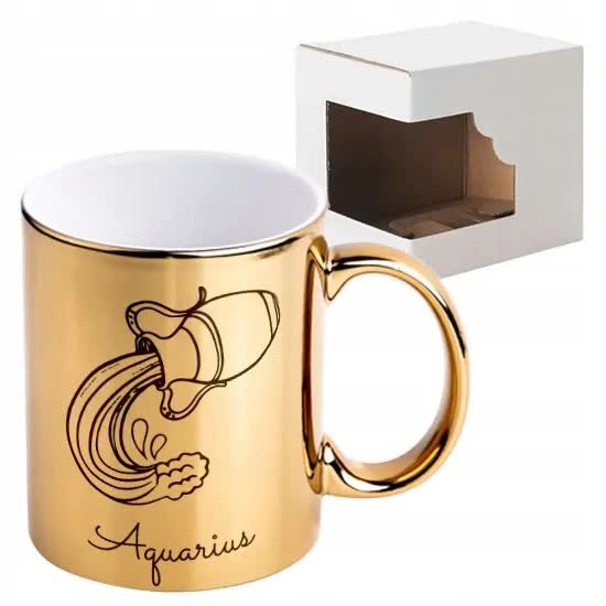 KUBEK BŁYSZCZĄCY ZŁOTY ZNAKI ZODIAKU Horoskop MiX