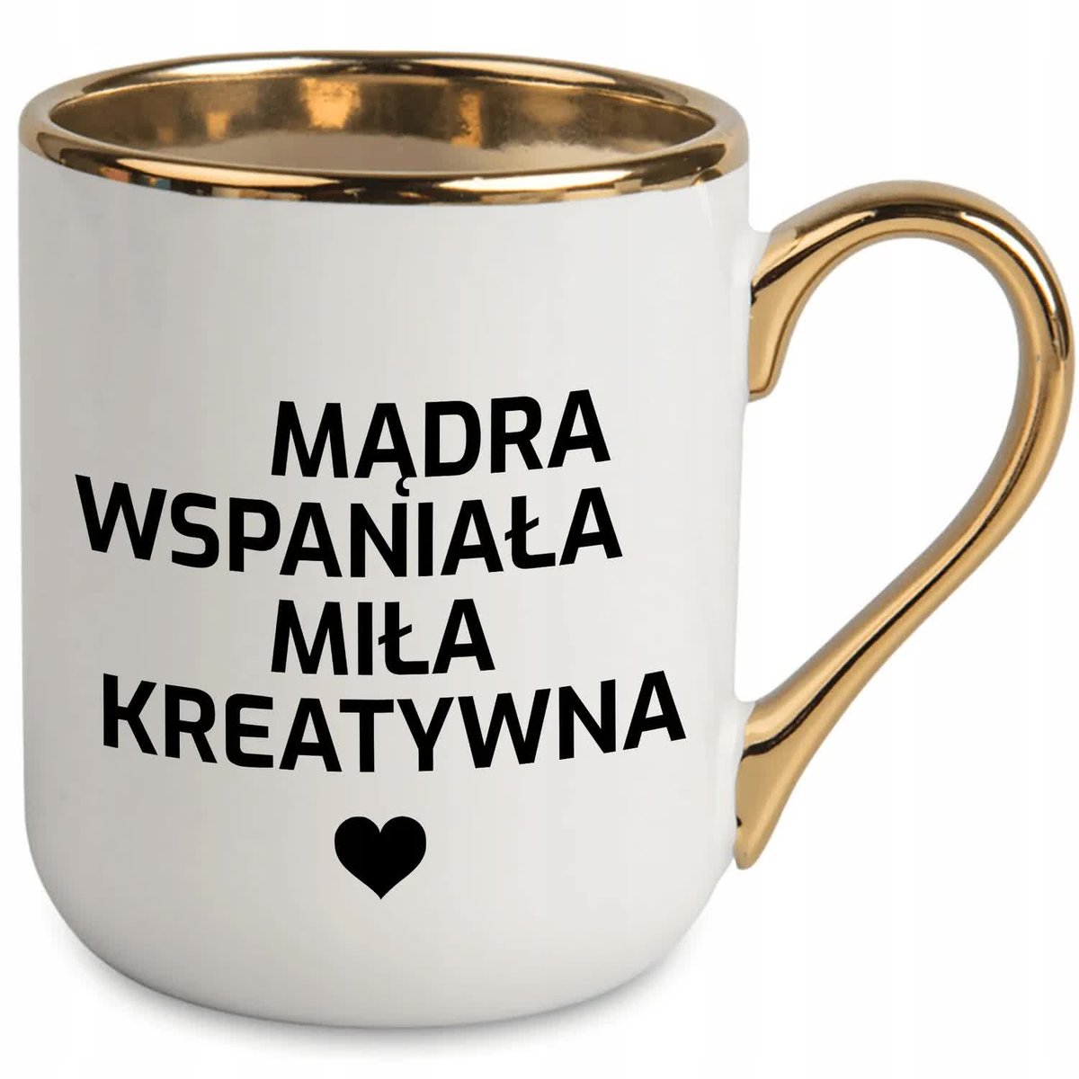 Kubek Elegant MĄDRA WSPANIAŁA KREATYWNA Biały Na Prezent Dla Mamy TOP WZORY