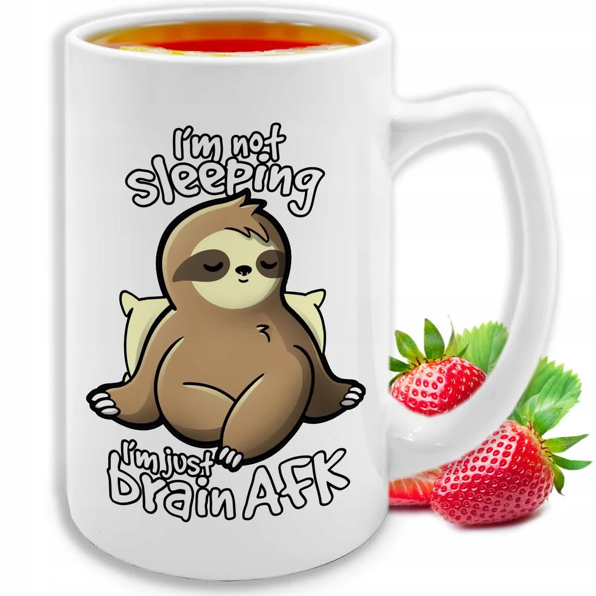 KUBEK DUŻY BIAŁY Im Not Sleeping Prezent Śmieszne Pozytywne WIELE WZORÓW